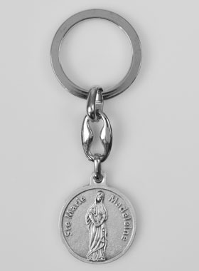 Porte-Clés de Sainte Marie-Madeleine Argenté avec Prière (pic 1)