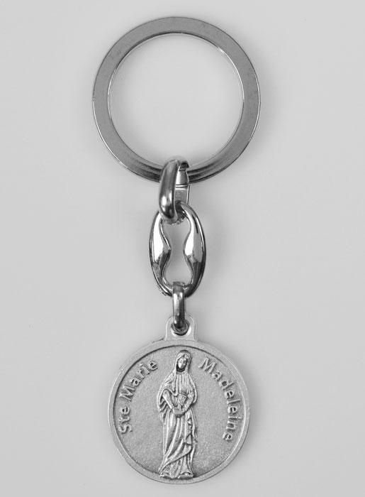 Porte-Clés de Sainte Marie-Madeleine Argenté avec Prière (pic 2)