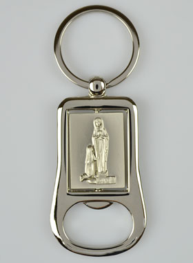 Porte-Clés Décapsuleur Notre Dame de Lourdes en Argent (pic 1)