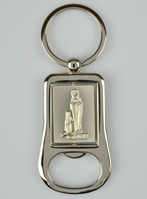 Porte-Clés Décapsuleur Notre Dame de Lourdes en Argent (pic 2)