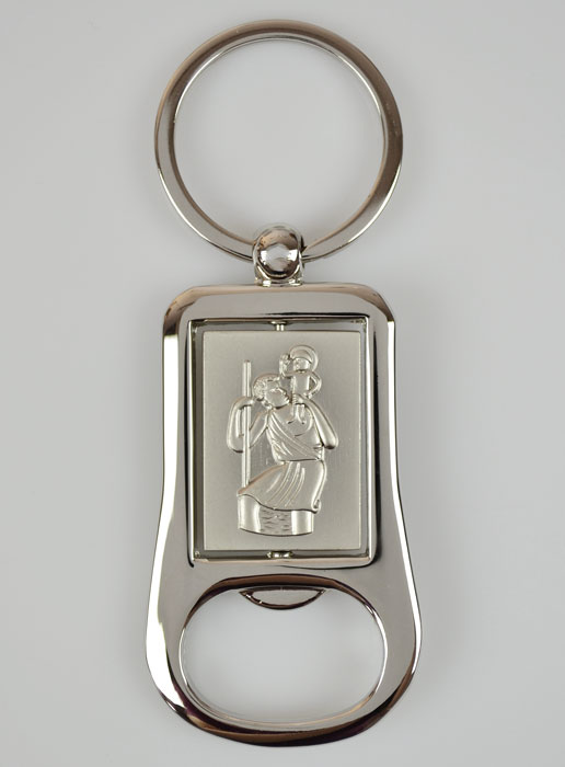 Porte-Clés Décapsuleur Saint Christophe en Argent (pic 2)