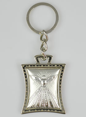 Porte-Clés Esprit Saint en Métal Argenté - 4 cm (pic 1)