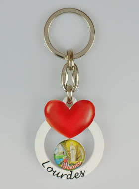 Porte-Clés Notre Dame de Lourdes - Coeur d'Amour de la Vierge (pic 1)