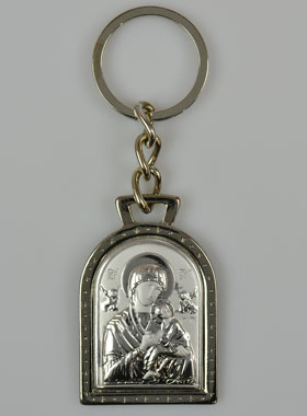 Porte-Clés Notre Dame du Perpétuel Secours - Argent Massif - 5 cm (pic 1)