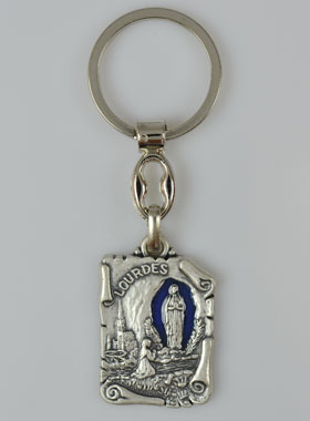 Porte-Clés Parchemin Notre Dame de Lourdes - 3 cm (pic 1)