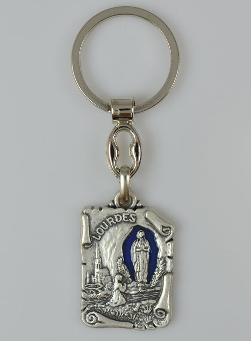 Porte-Clés Parchemin Notre Dame de Lourdes - 3 cm (pic 2)
