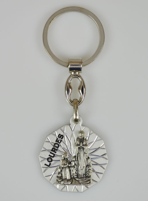 Porte-Clés Religieux 3D Notre Dame de Lourdes - 3cm (pic 2)