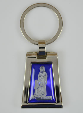 Porte-Clés Religieux Apparitions de Lourdes Bleue - 4cm (pic 1)