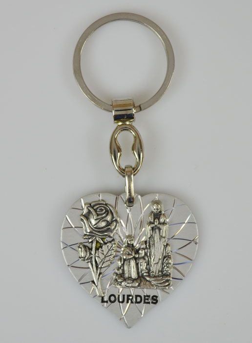 Porte-Clés Religieux Coeur Notre Dame de Lourdes - 4cm (pic 2)