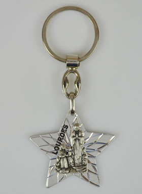 Porte-Clés Religieux Etoile Notre Dame de Lourdes - 4cm (pic 1)