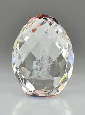 Presse Papier Cristal Notre Dame de Lourdes - 4 cm (pic 1)