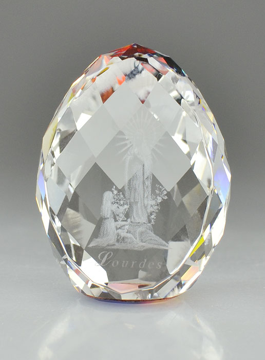 Presse Papier Cristal Notre Dame de Lourdes - 4 cm (pic 2)