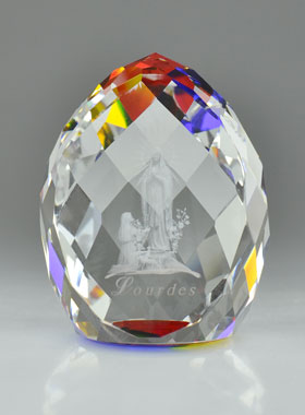 Presse Papier Cristal Notre Dame de Lourdes - 6 cm (pic 1)