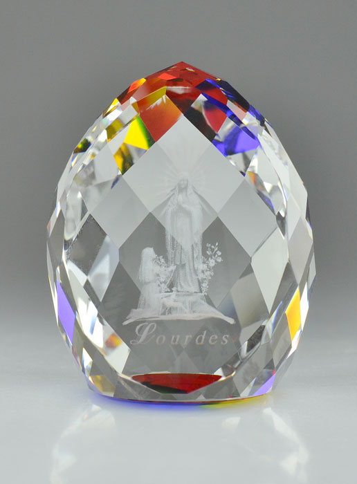 Presse Papier Cristal Notre Dame de Lourdes - 6 cm (pic 2)