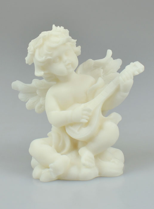 Statue Ange-Gardien à la Lyre en Albâtre - 8 cm (pic 2)