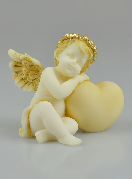 Statue Ange-gardien au Coeur Endormi en Albâtre - 9 cm (pic 2)