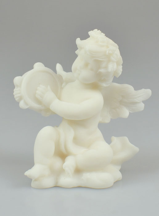 Statue Ange-Gardien Protecteur au Tambourin en Albâtre - 8 cm (pic 2)