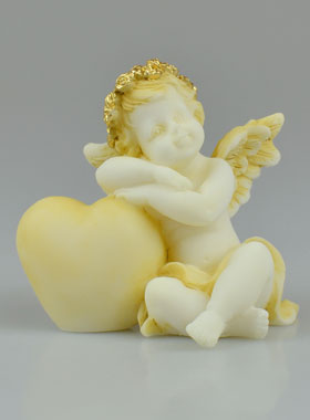 Statue Ange-gardien Protecteur Coeur Endormi en Albâtre - 9 cm (pic 1)