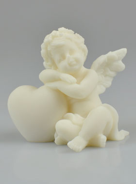 Statue Ange Gardien Protecteur Coeur Endormi en Albâtre - 9 cm (pic 1)