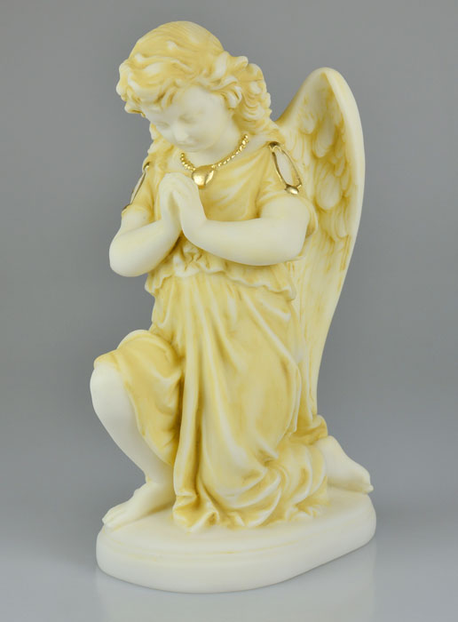 Statue Ange-Gardien Protecteur en Prière Peint Main - 26 cm (pic 2)