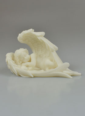 Statue Ange Protecteur Endormi dans ses Ailes - 14 cm (pic 1)