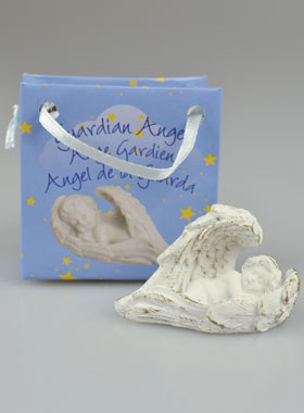 Statue Ange Protecteur Endormi dans ses Ailes - 5 cm (pic 1)