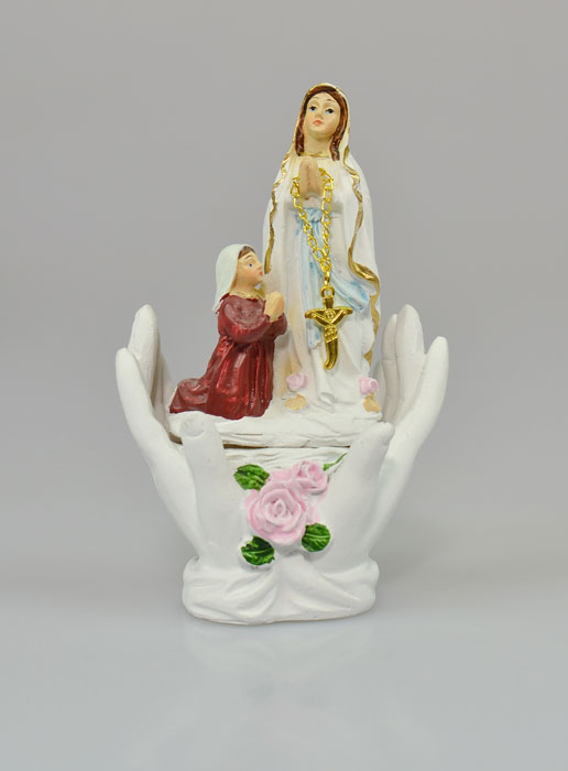 Statue Apparitions Vierge Marie de Lourdes - Main de Dieu - 10 cm (pic 2)