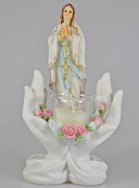 Statue Bougeoir Vierge Marie de Lourdes (pic 1)
