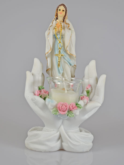 Statue Bougeoir Vierge Marie de Lourdes (pic 2)