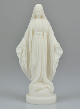 Statue Vierge Marie Miraculeuse en Albâtre - 18 cm (pic 1)