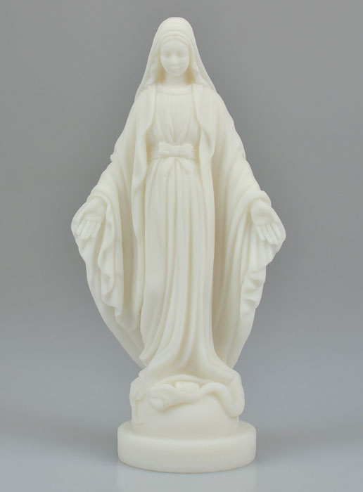 Statue Vierge Marie Miraculeuse en Albâtre - 18 cm (pic 2)