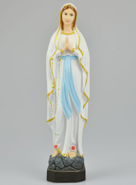 Statue de Notre Dame de Lourdes Polychromée - 27 cm (pic 1)