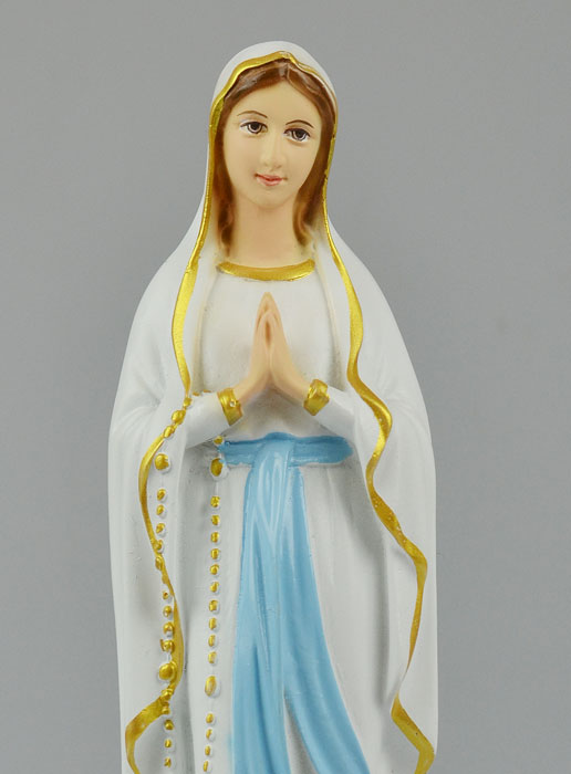 Statue Vierge Marie de Lourdes Polychromée sur Socle - 27cm (pic 3)
