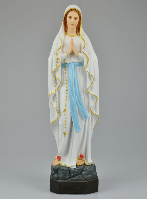 Statue Vierge Marie de Lourdes Polychromée sur Socle - 40 cm (pic 2)