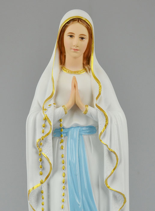 Statue Vierge Marie de Lourdes Polychromée sur Socle - 40 cm (pic 3)