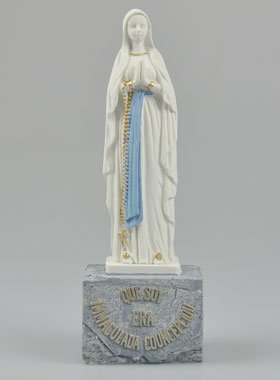Statue Vierge Marie de Lourdes sur Socle - 18 cm (pic 1)