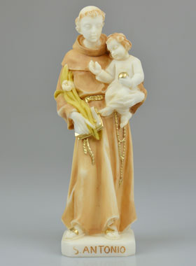Statue de Saint Antoine de Padoue en Albâtre - 20 cm (pic 1)