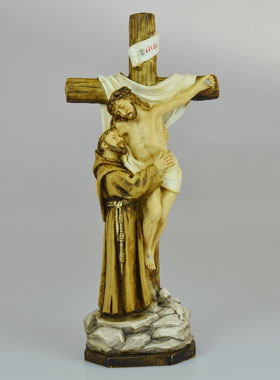 Statue de Saint François au Pied de la Croix - 30 cm (pic 1)