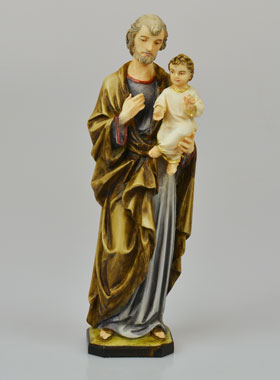 Statue de Saint Joseph Polychromée Peinte Main - 22 cm (pic 1)