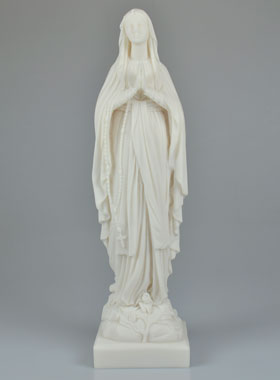 Statue d'Eglise Vierge Marie de Lourdes en Albâtre - 42 cm (pic 1)