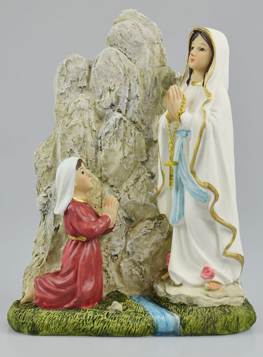 Statue des Apparitions Notre Dame de Lourdes à Ste Bernadette - 20 cm (pic 2)