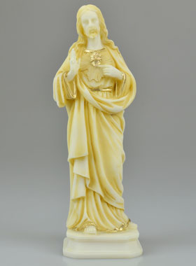 Statue du Sacré Coeur de Jésus en Albâtre - 20 cm (pic 1)