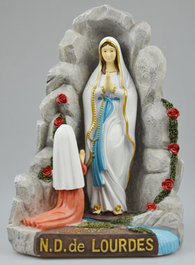 Statue Grotte Apparitions de Notre Dame de Lourdes - 25 cm (pic 1)