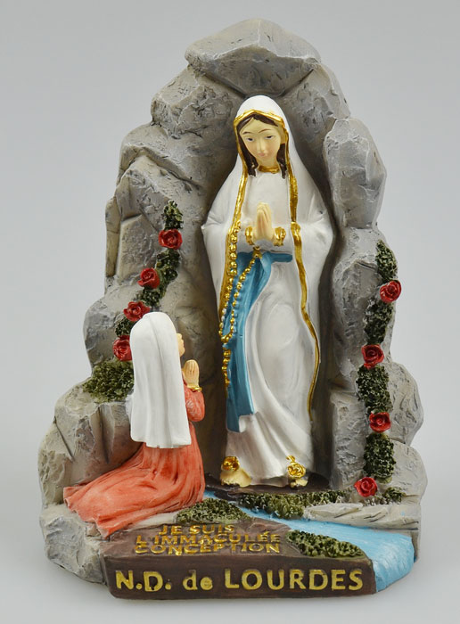 Statue Grotte des Apparitions de la Vierge de Lourdes - 11 cm (pic 2)