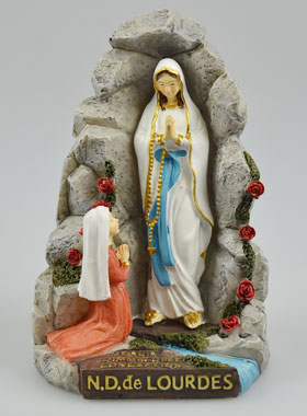 Statue Grotte des Apparitions de la Vierge de Lourdes - 14 cm (pic 1)