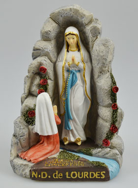 Statue Grotte des Apparitions de la Vierge de Lourdes - 16 cm (pic 1)