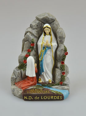 Statue Grotte des Apparitions Vierge Marie de Lourdes - 11 cm (pic 1)