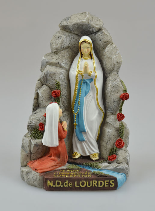 Statue Grotte des Apparitions Vierge Marie de Lourdes - 14 cm (pic 2)