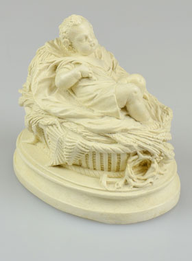 Statue Jésus au Berceau Artisanale - Plâtre et résine - 7 cm (pic 1)