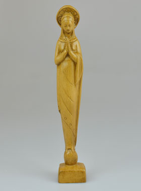 Statue Notre Dame de la Prière - Ton Bois - 24 cm (pic 1)